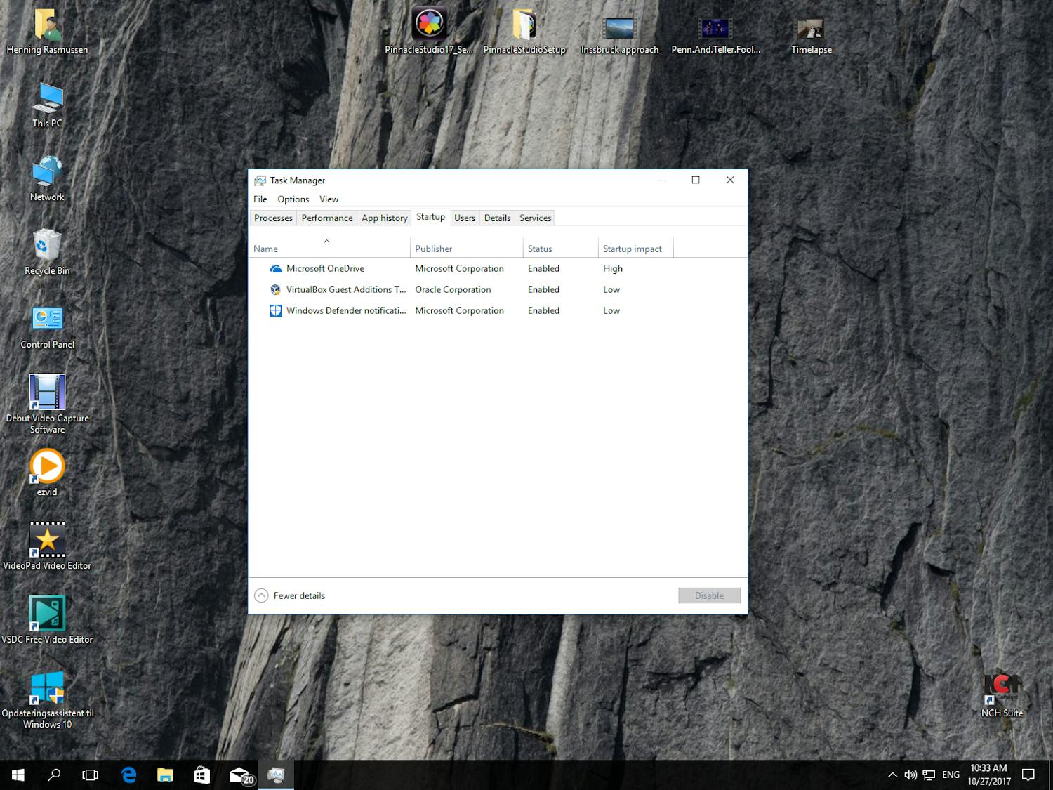 Opstartsprogrammer i Windows 10